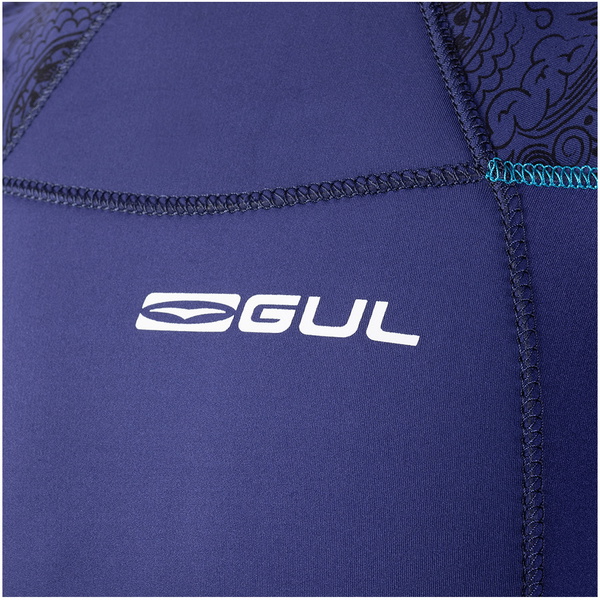 2025 Gul Kvinder Response 5/3mm Gbs Back Zip Våddragt Re1229-c1 - Blå / Paisley
